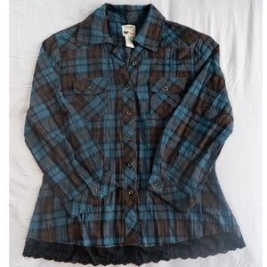 Blue and Black Flannel Shirt